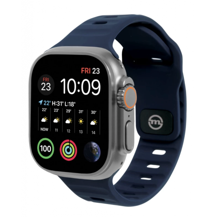 Mobile Origin Λουράκι Σιλικόνης για Apple Watch series 49mm/45mm/44mm/42mm - NAVY ΜΠΛΕ - AWS-01-NBL